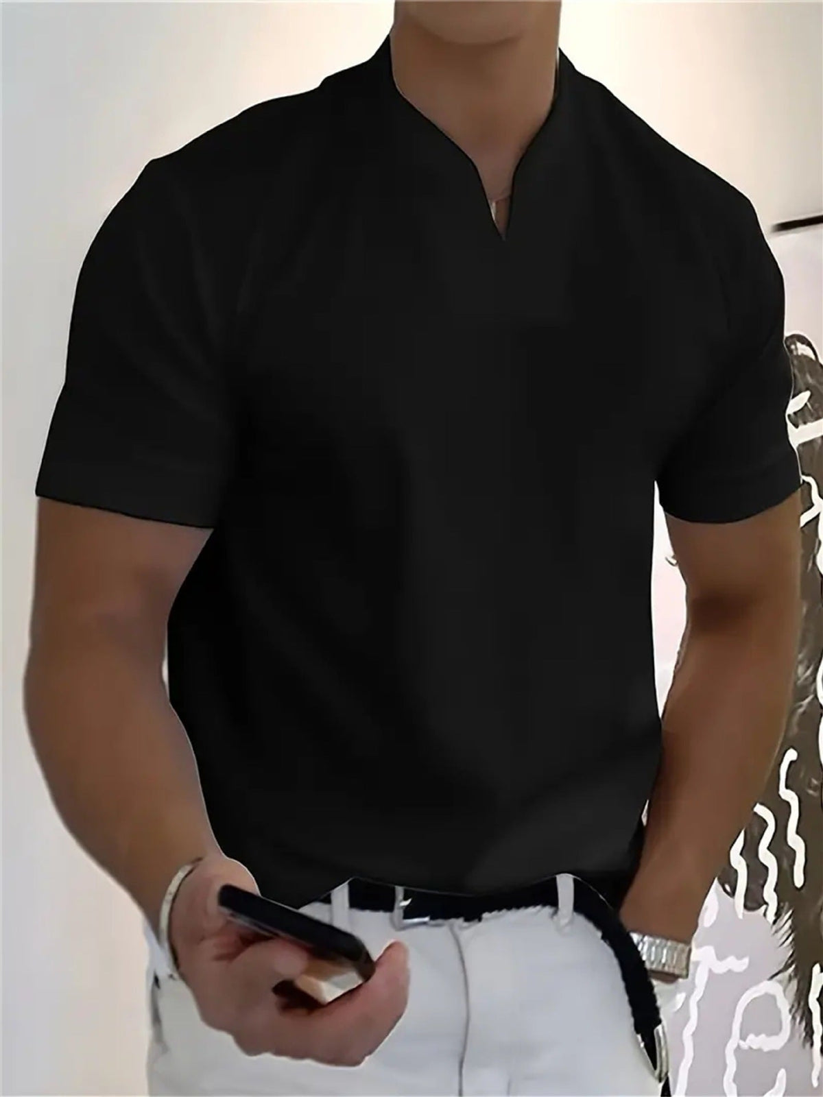 Men's Cotton Blend V-Neck T-Shirt